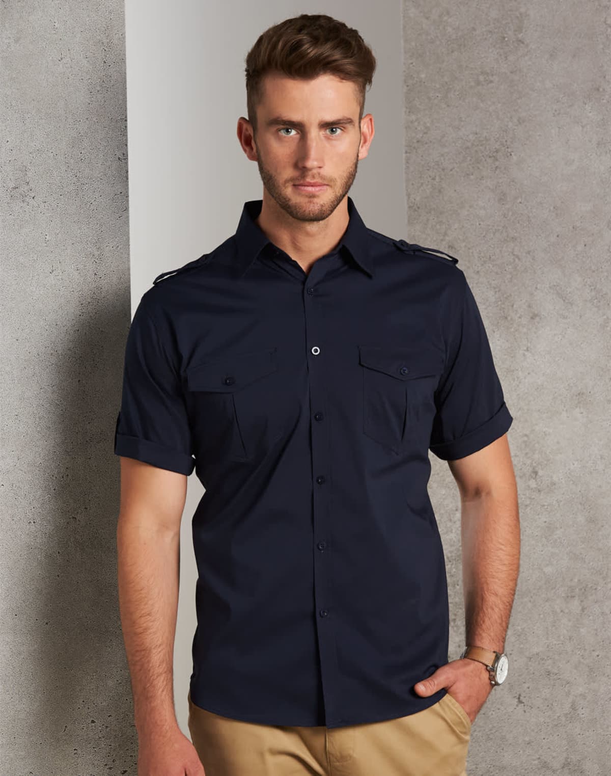 Military style short sleeve shirt - Image 2