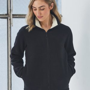 Ladies polar fleece contrast branded jacket